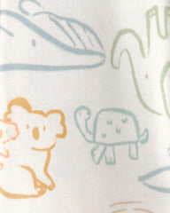 Baby Elephant 100% Cotton Snug Fit 1-Piece Pajama - Ivory