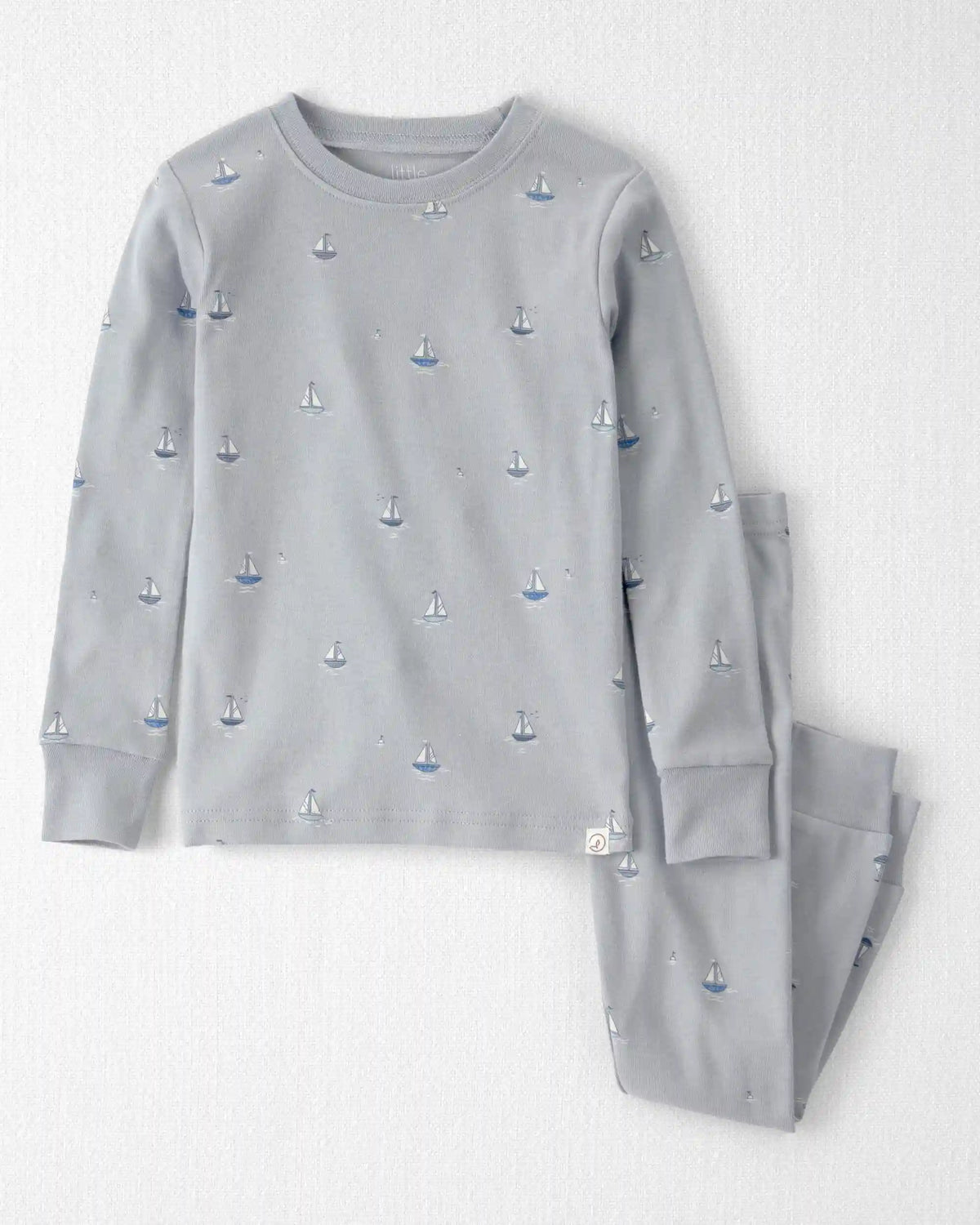 Toddler 2-Piece Organic Cotton Ribbed Pajama Set in Sail Away Print