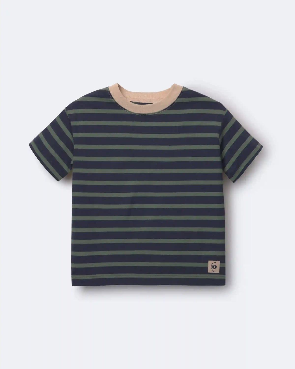 Toddler Boy Relaxed Tee in Stripes - Navy/Beige