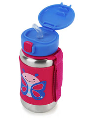 Zoo Stainless Steel Little Kid Straw Bottle - Butterfly
