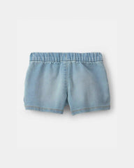Toddler Girl French Terry Knit Shorts - Light Wash