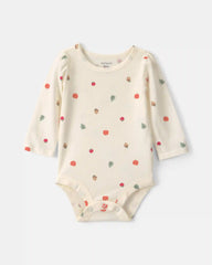 Baby Girl 3-Piece Thanksgiving Long-Sleeve Dress Set - Cream/Brown