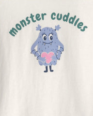 Toddler Girl 'Monster Cuddles' Long-Sleeve Graphic Tee - Cream
