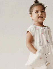 Toddler Girl Avenue Twirl™ Dress in Park Day Print - Cream