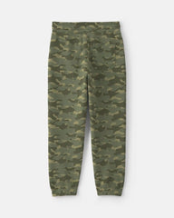 Boys Camo Fleece Joggers - Olive Green