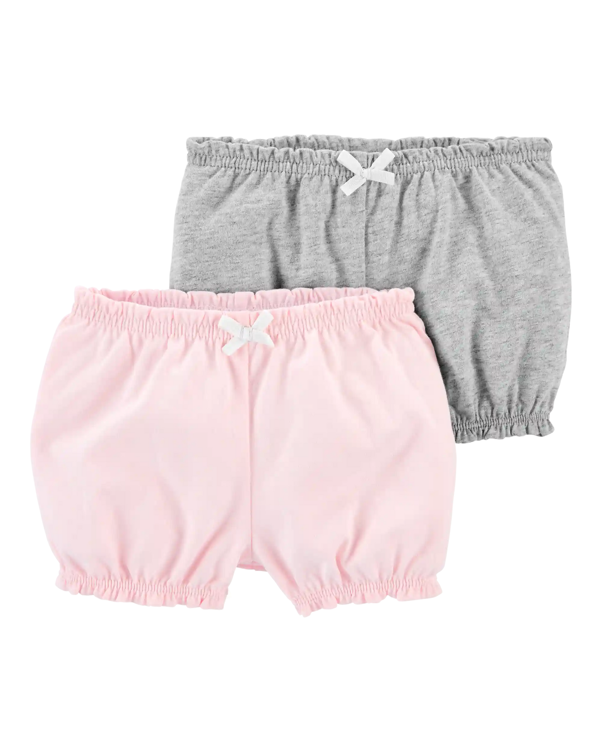 Baby Girl 2-Pack Bubble Shorts - Pink/Grey