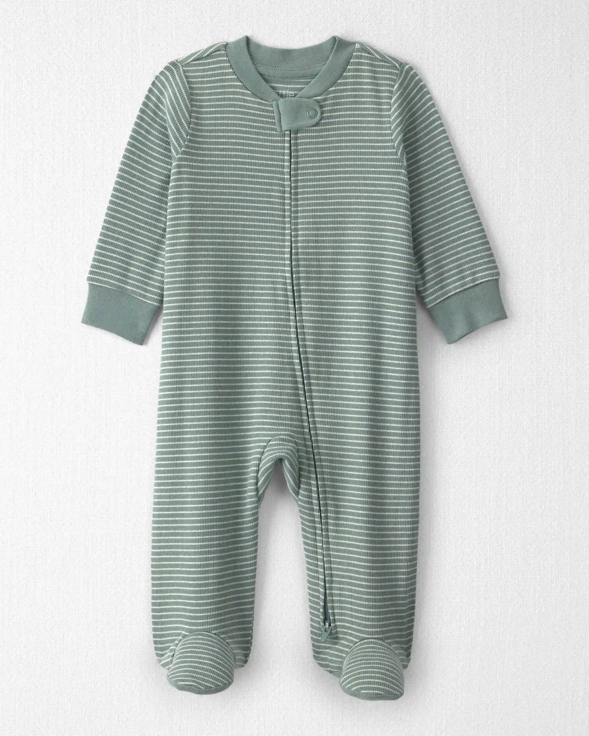 Baby Organic Cotton Ribbed Sleep & Play Pajamas in Stripes