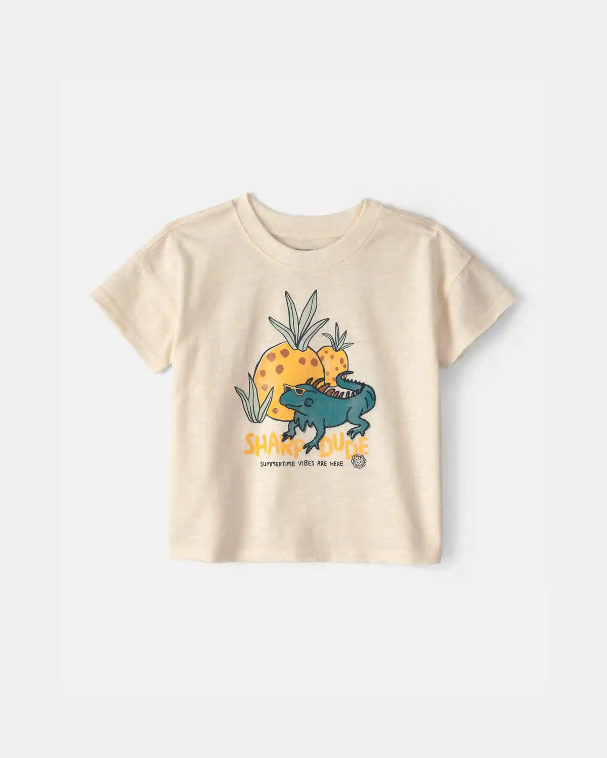 Baby Boy 'Sharp Dude' Iguana Graphic Tee - Cream