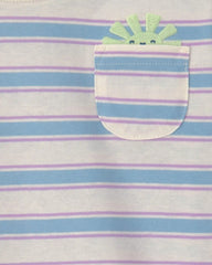 Toddler Girl Striped Short-Sleeve Top - Blue/Ivory