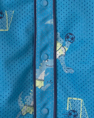 Toddler Boy Dinosaur Soccer Mesh Jersey - Blue
