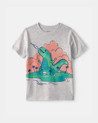 Toddler Boy Dinosaur Graphic Tee - Grey