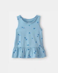 Toddler Girl Blueberry Peplum Tank Top - Blue