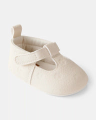 Baby Girl Flower Mary Jane Shoes - Cream