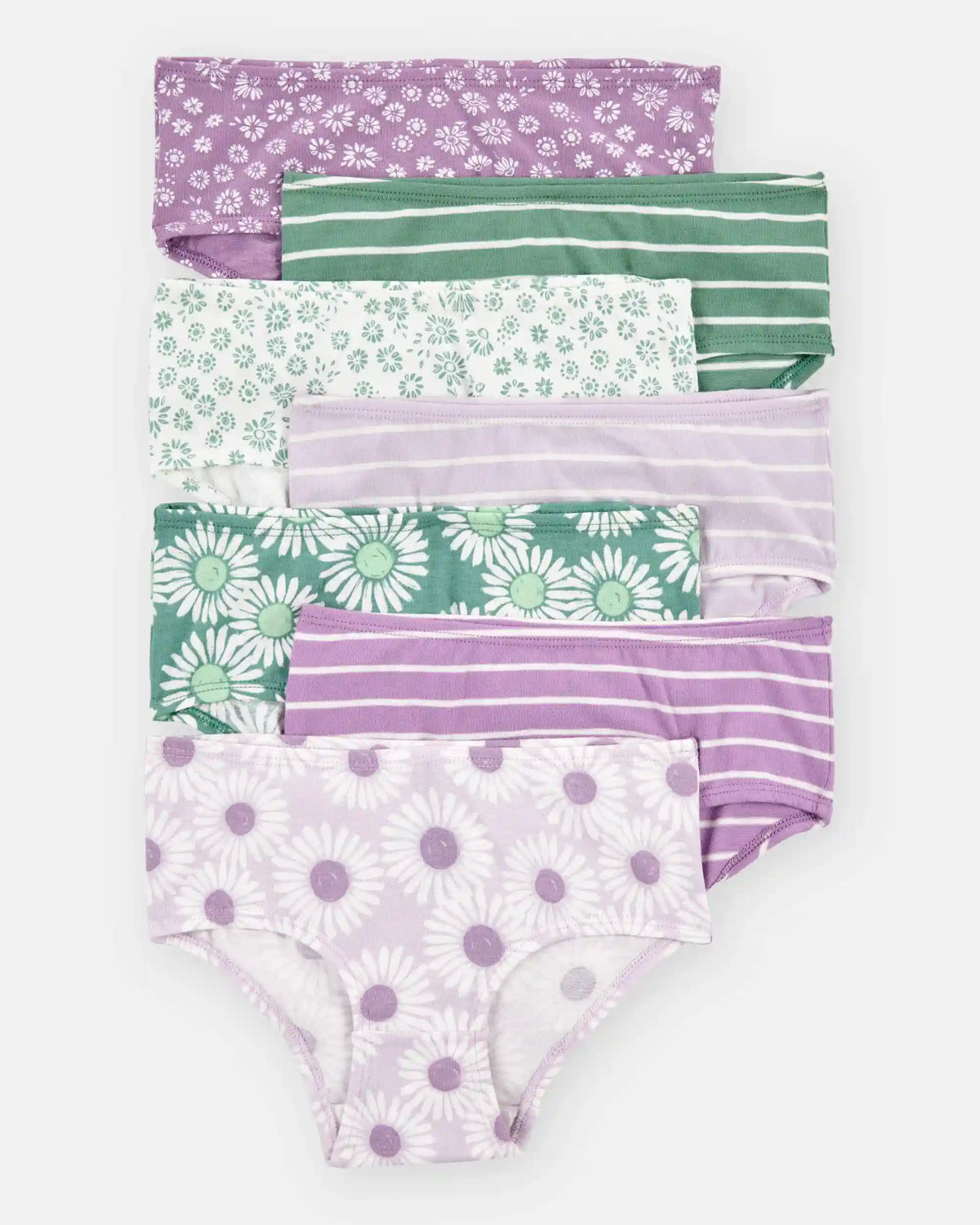 Toddler Girl 7-Pack Floral Brief Underwear - Purple/Green/White