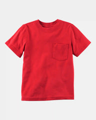 Baby Solid Short-Sleeve Pocket Tee - Red