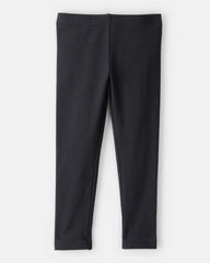 Toddler Girl Cotton Stretch Leggings - Black