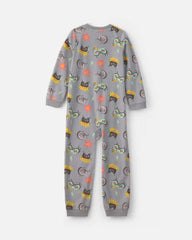 Boys 1-Piece Gamer Fleece Loose Fit Pajama - Grey