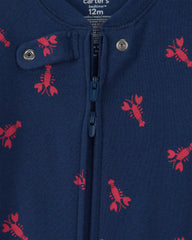 Baby Boy Lobster 100% Cotton Snug Fit 1-Piece Pajama - Blue