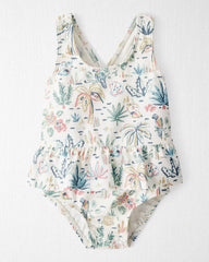 Baby Girl Recycled Swimsuit in Tropical Paradise