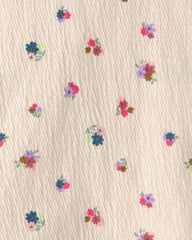 Girls Floral Short-Sleeve Top - Cream