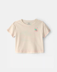 Baby Girl 'Where the Sun Never Sets' Graphic Tee - Cream