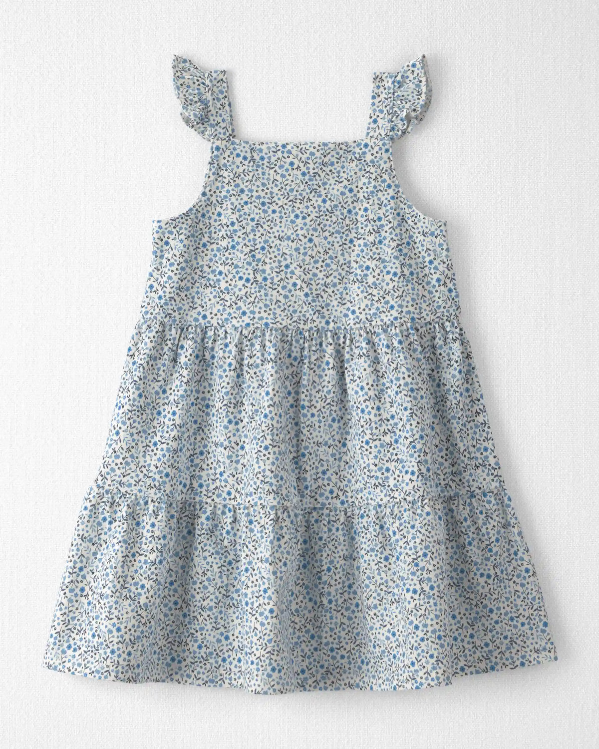 Toddler Girl Organic Cotton Tiered Dress in Meadow Bloom