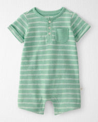 Baby Short-Sleeve Romper Made with Organic Cotton in Stripes