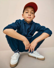 Boys 2-Piece French Terry Hoodie & Pant Set - Navy Blue