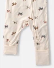 Baby Dog PurelySoft™ 2-Way Zip Sleep & Play Pajamas - Cream