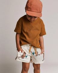 Toddler City Park™ Short in Fishing Tiger Print - Cream