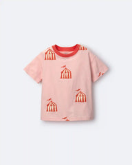 Toddler Girl Relaxed Graphic Tee in Big Top Print - Light Pink
