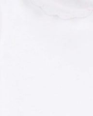 Toddler Scalloped Collar Short-Sleeve Top - White