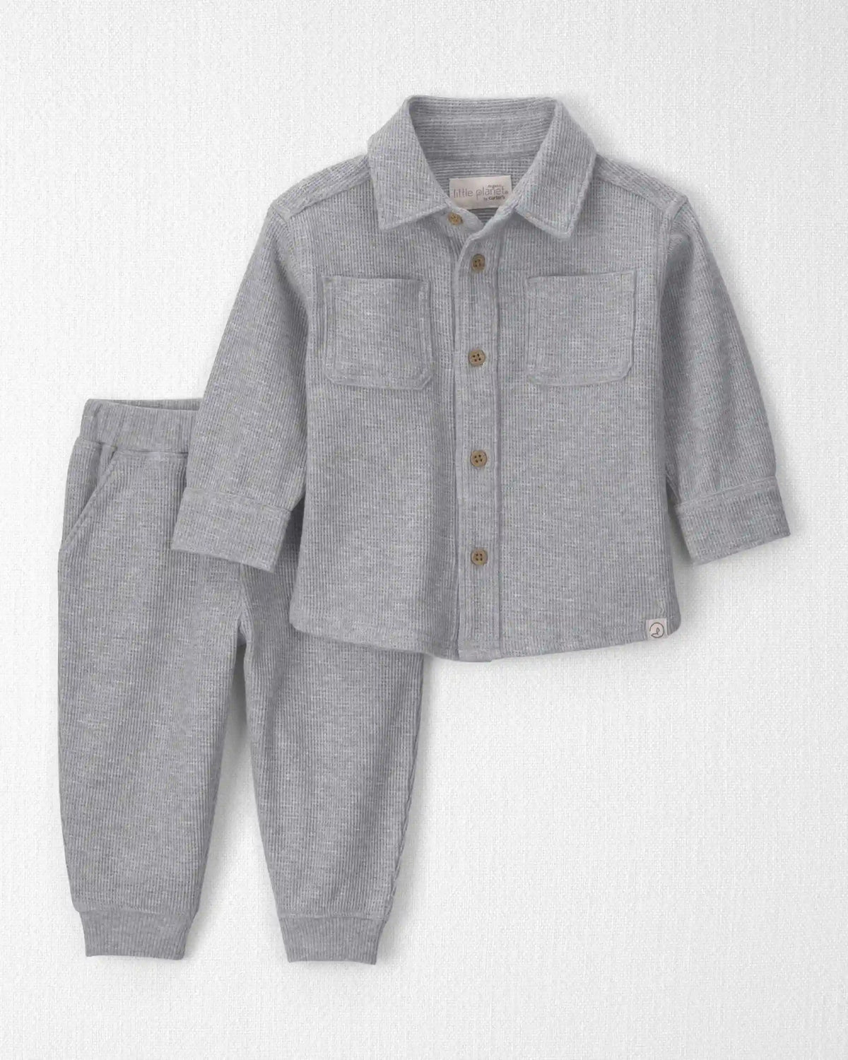 Baby Boy 2-Piece Organic Cotton Waffle Knit Top & Pant Set