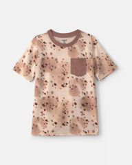 Boys Animal Print T-Shirt - Brown/Cream