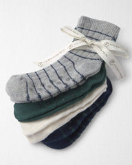 Toddler 4-Pack No-Slip Ankle Socks Made with Organic Cotton