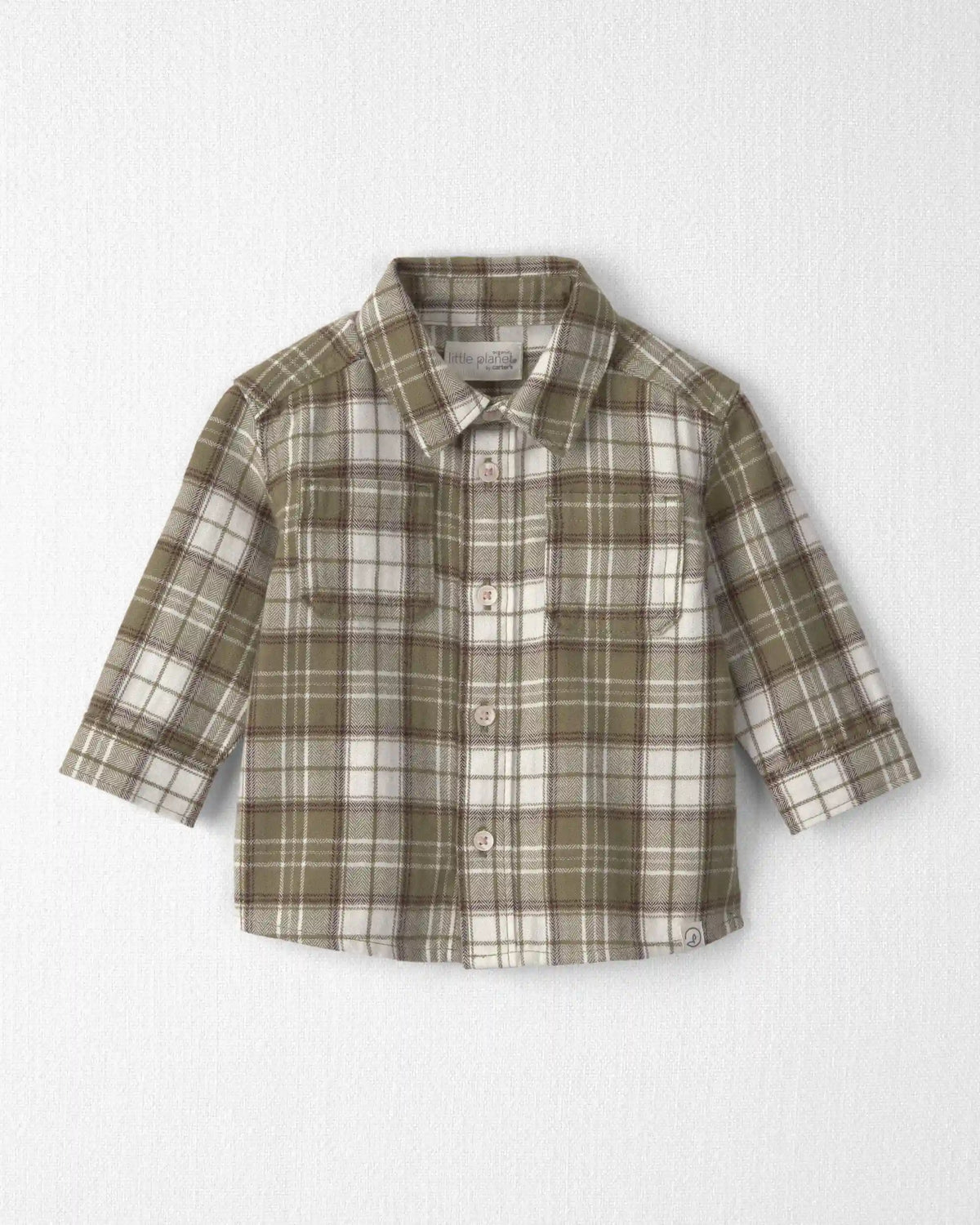 Baby Boy Organic Cotton Flannel Button-Down Shirt