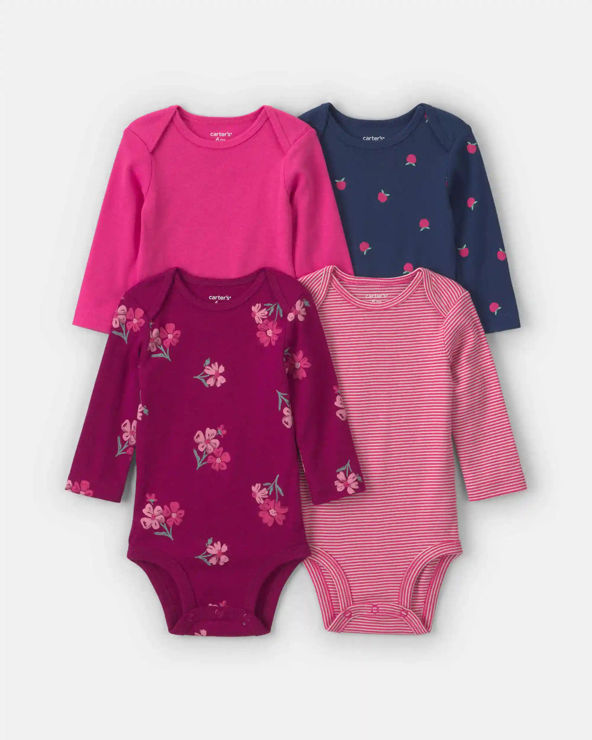Baby Girl 4-Pack Floral Long-Sleeve Multipack Bodysuits