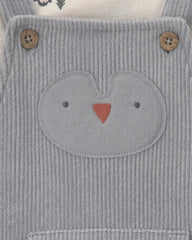 Baby Boy 2-Piece Penguin Long-Sleeve Overall Set - Grey/Cream