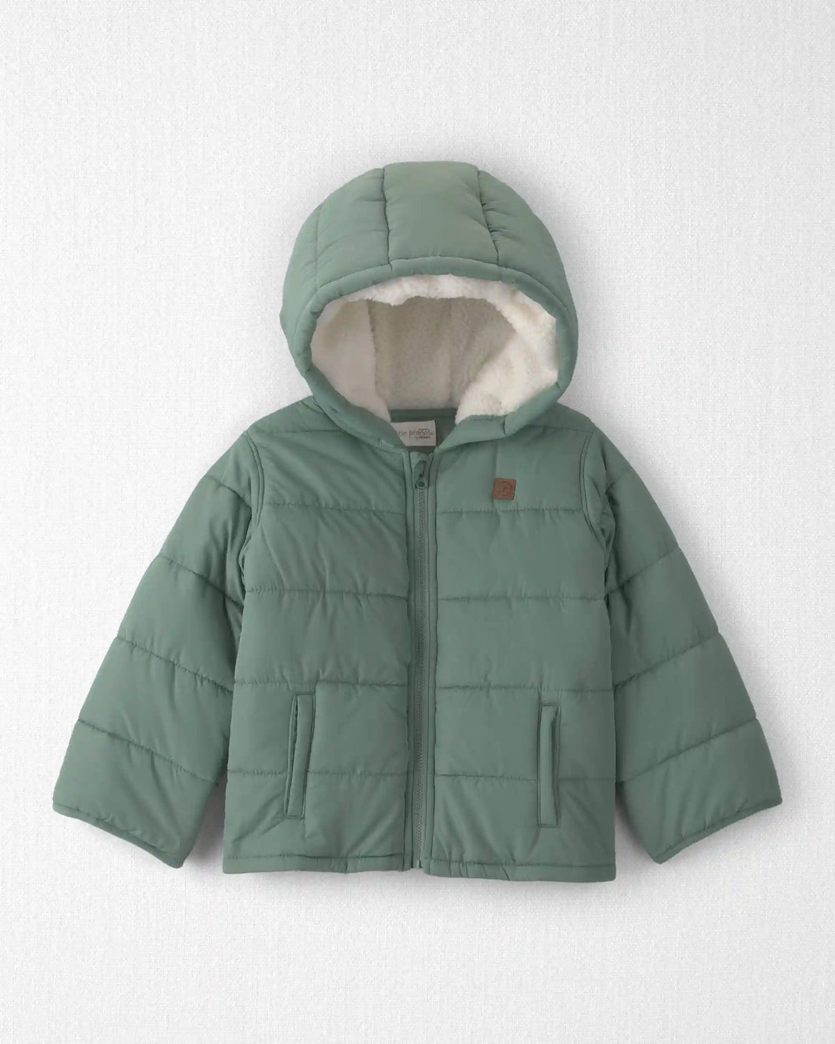Toddler Recycled Teddy Fleece Hooded Puffer Jacket