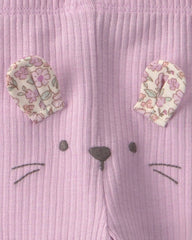 Baby Girl 3-Piece Bunny Bodysuit & Pant Set - Purple