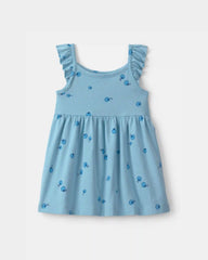 Baby Girl Blueberry Ruffle-Sleeve Dress - Blue