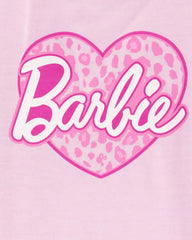 Kid Barbie Loose-Fit 2-Piece Pajamas - Pink