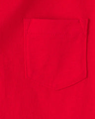 Toddler Solid Short-Sleeve Pocket Tee - Red