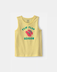 Toddler 'Flip Flop Season' Graphic Tank - Yellow