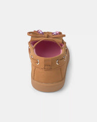 Toddler Girl Boat Shoes with Charm - Brown