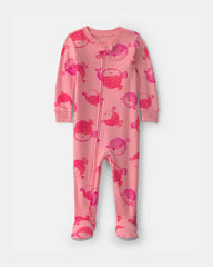 Baby Girl Pufferfish 100% Cotton 1-Piece Pajama - Pink