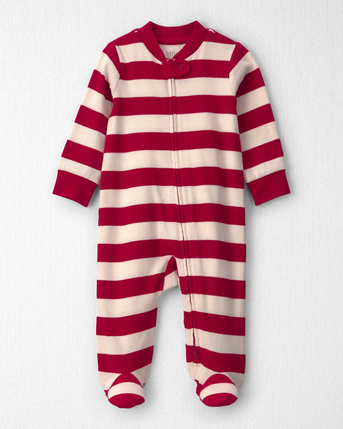 Baby Organic Cotton Ribbed Sleep & Play Pajamas in Stripes