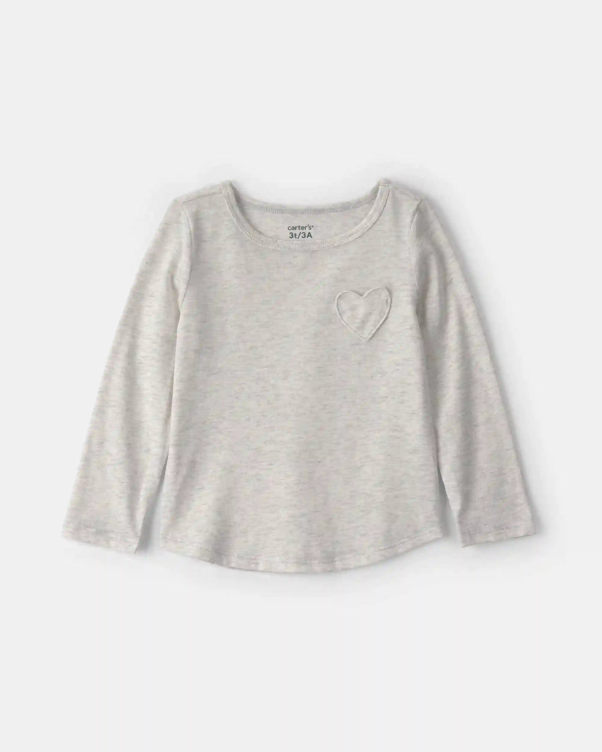 Toddler Girl Heart Long-Sleeve Top - Grey
