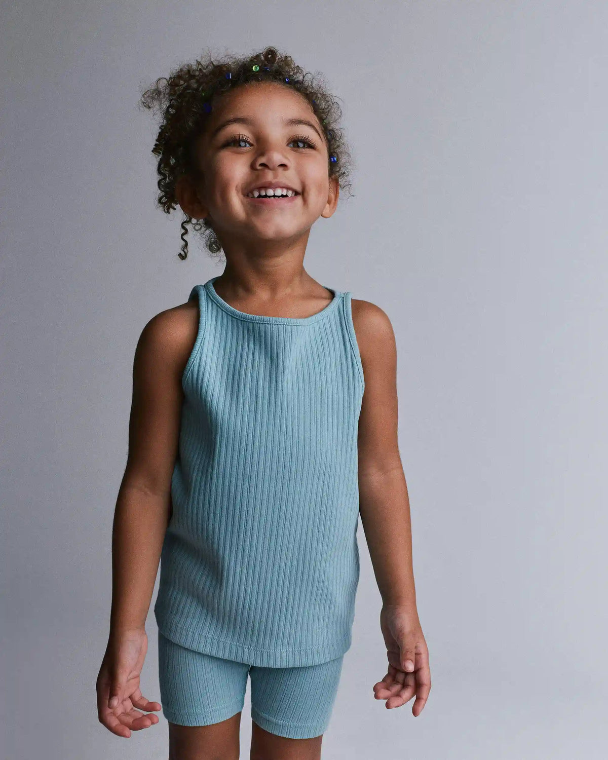 Toddler Girl Ribbed Playtime Tank Top - Pale Blue