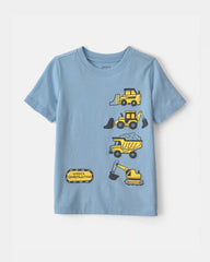 Toddler Boy Construction Graphic Tee - Blue